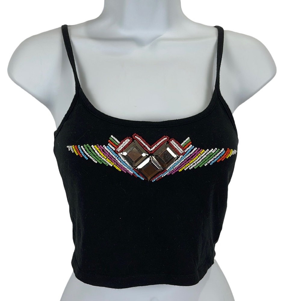 Fashion Against AIDS H&M cropped beaded rainbow tank top